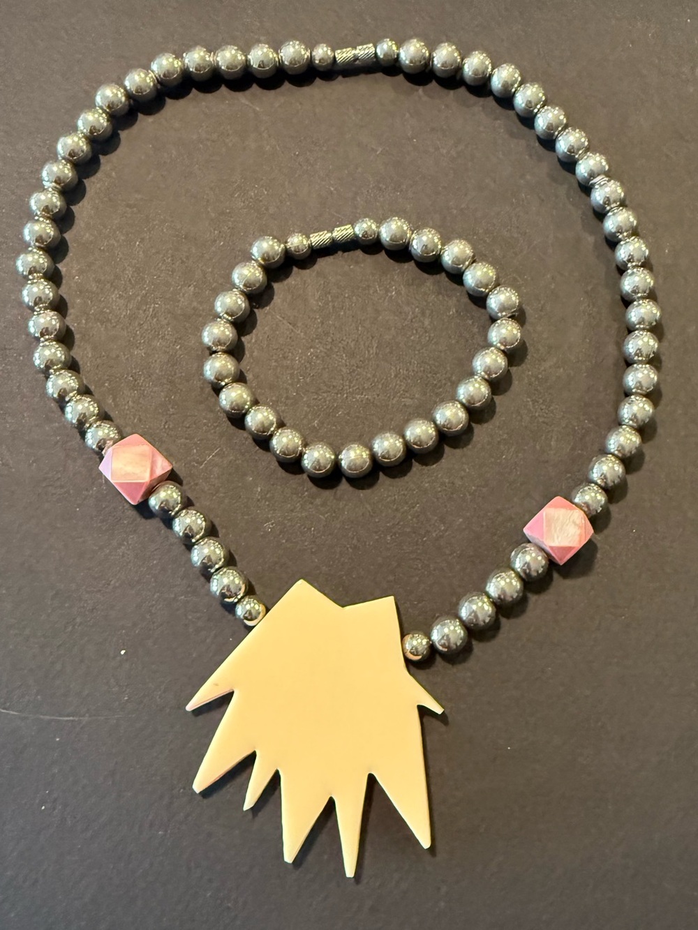1980s Sterling Beaded Lee Sanda Inspired Abstract Necklace and Bracelet - Picture 7 of 15
